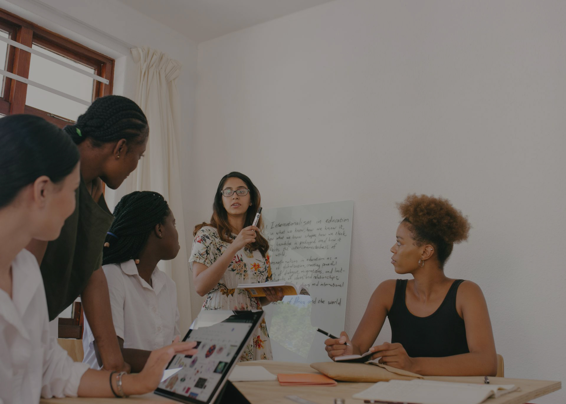 A group of ladies working together
